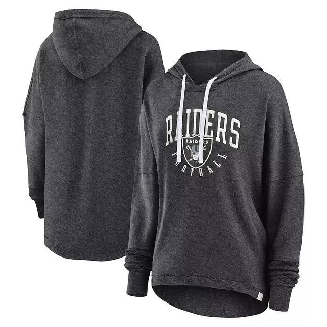 Womens Fanatics Branded Charcoal Las Vegas Raiders Lightewight Modest Crop Lounge Helmet Arch Pullover Hoodie Product Image