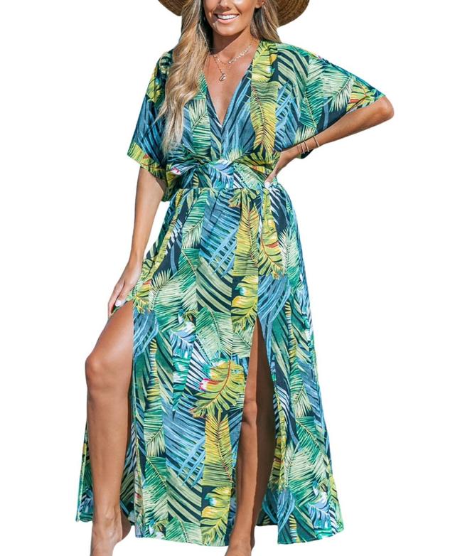 Womens Tropical Double Hem Split Maxi Beach Dress Product Image