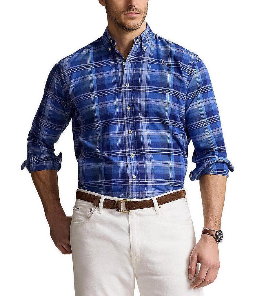 Polo Ralph Lauren Big & Tall Classic Fit Plaid Oxford Long Sleeve Woven Shirt Product Image