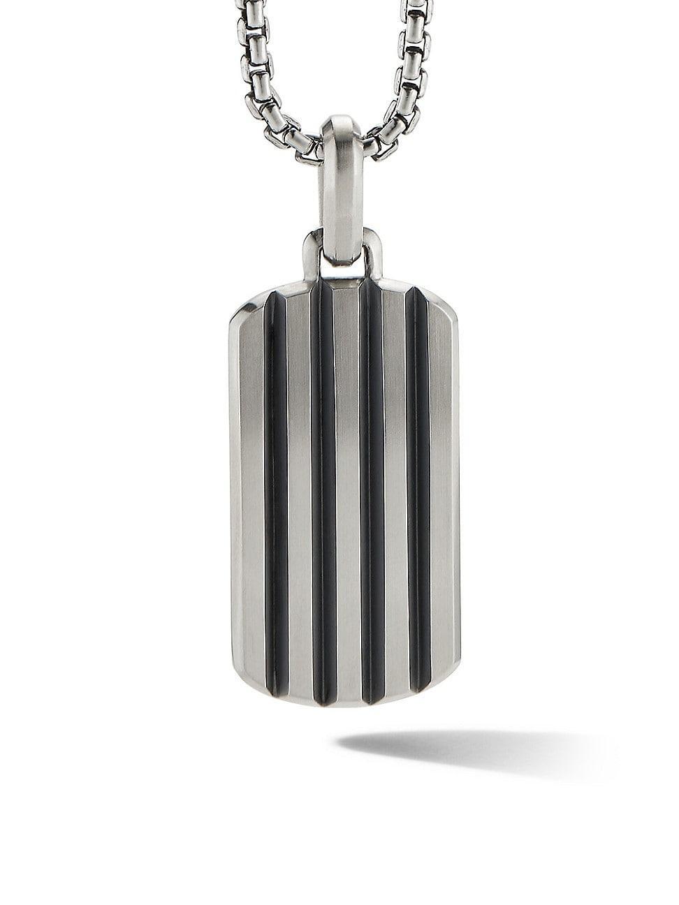 David Yurman Sterling Silver Beveled Dog Tag Pendant Product Image