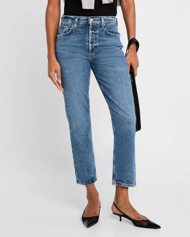 Riley High-Rise Straight Crop Jeans Product Image