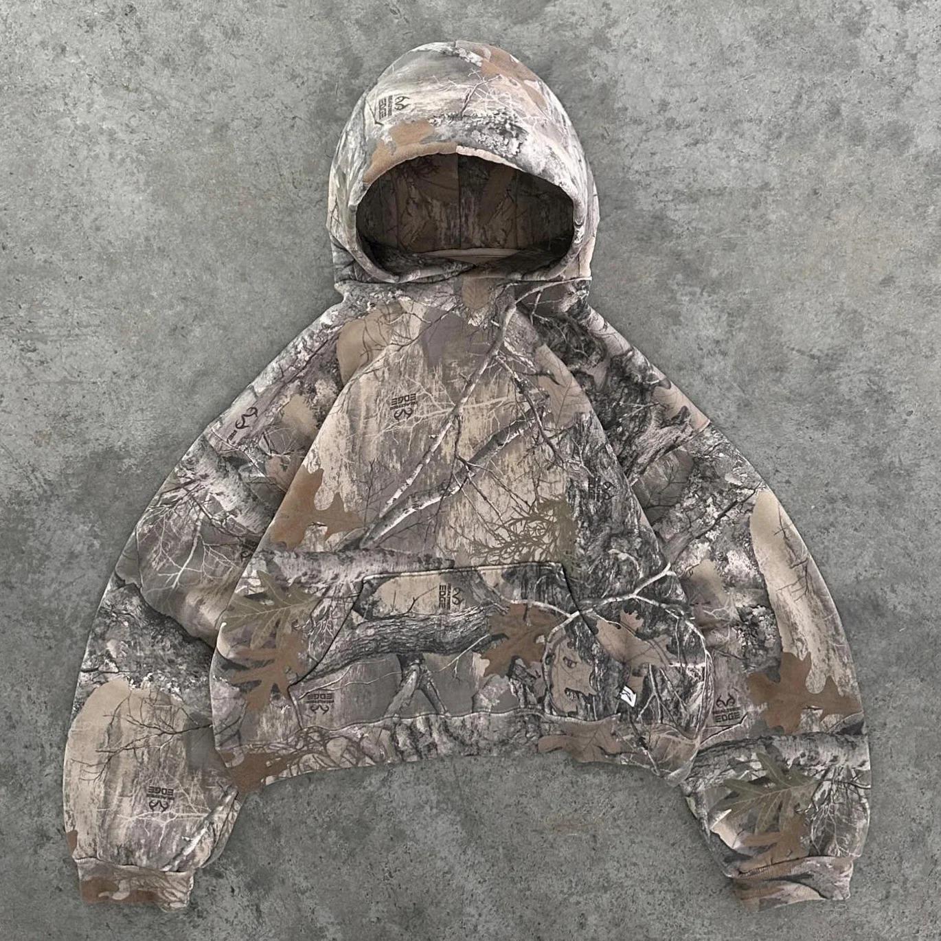 Sopula Forest Camouflage Print Long Sleeve Hoodies Product Image