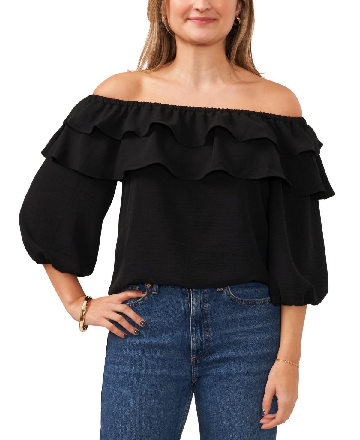 Women's Double-Ruffle Off-The-Shoulder Blouse Product Image