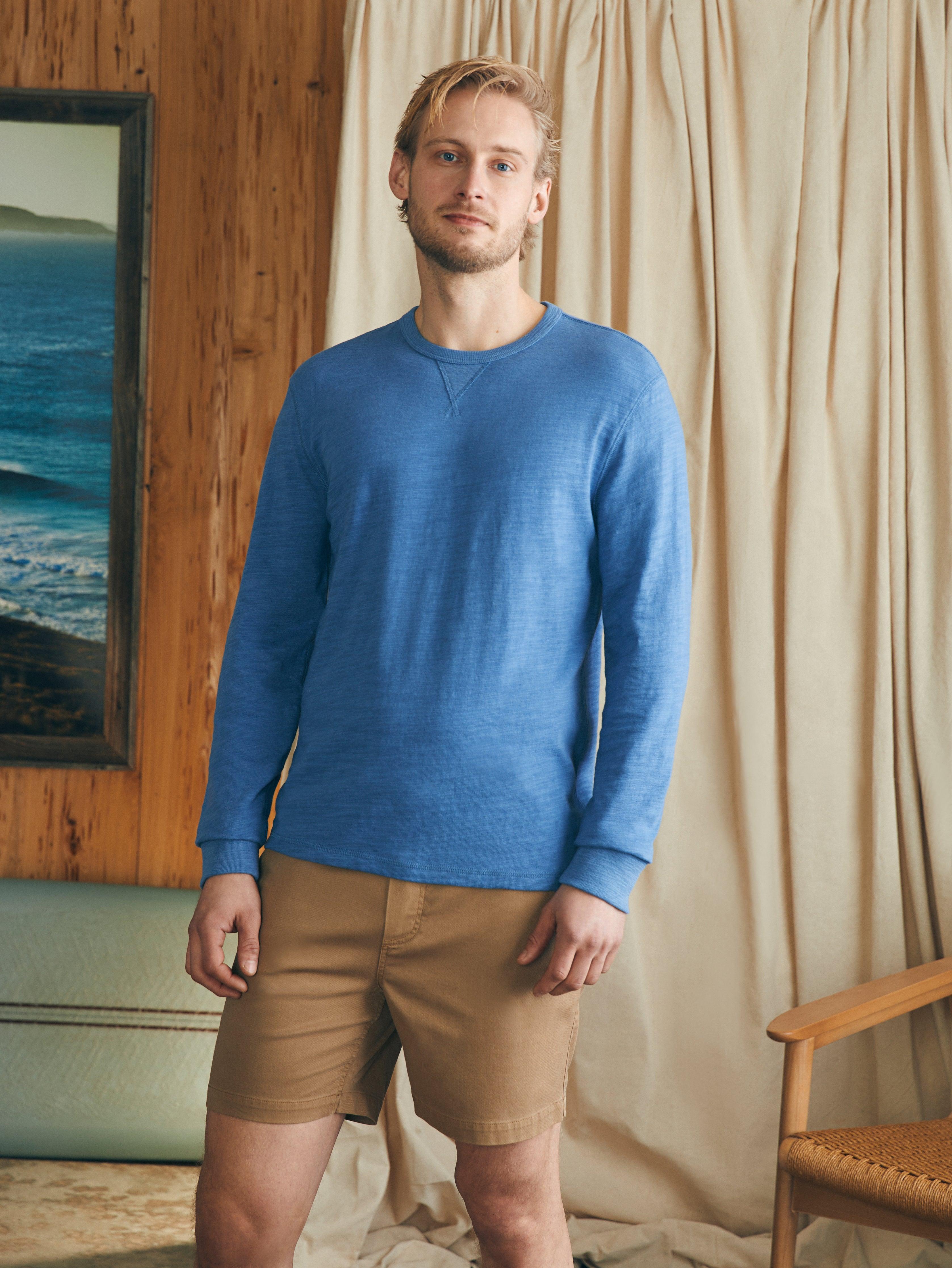 Sunwashed Slub Crew - Blue Horizon Male Product Image