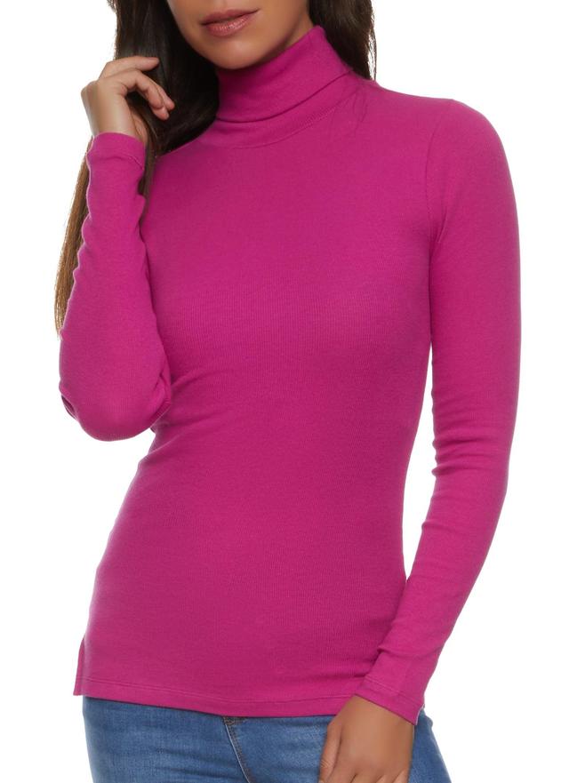 Womens Basic Turtleneck Long Sleeve Top Product Image