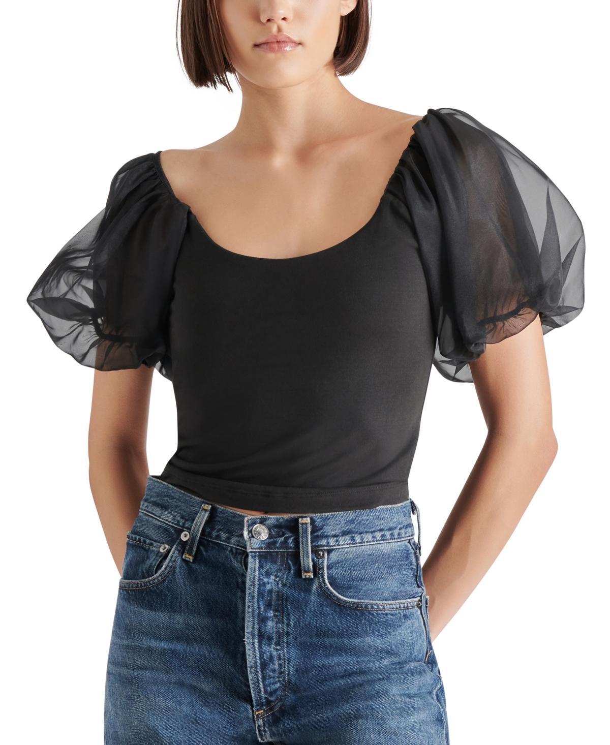 Steve Madden Womens Pamelia Organza-Sleeve Top Product Image