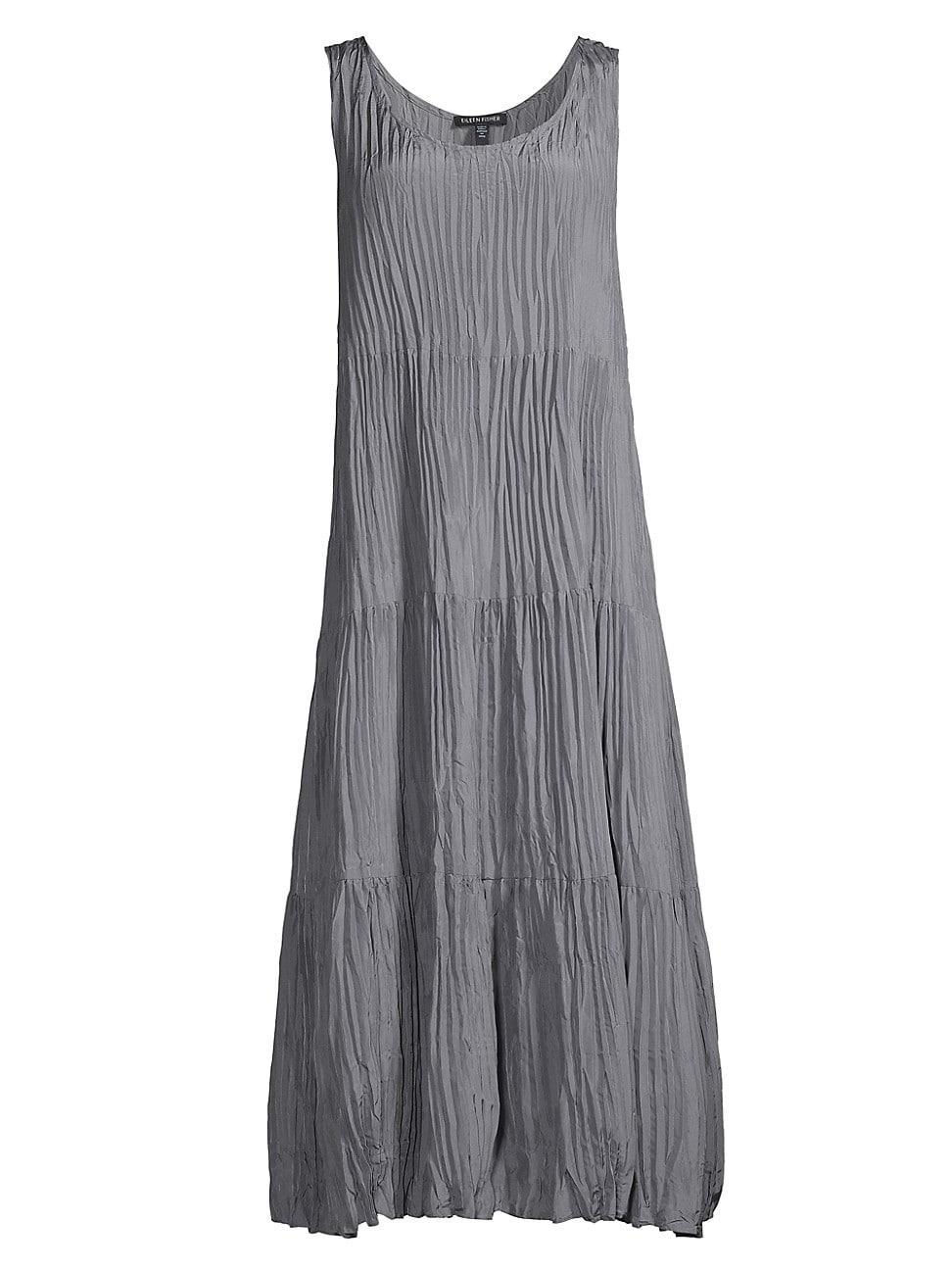 Womens Tiered Silk Midi-Dress Product Image