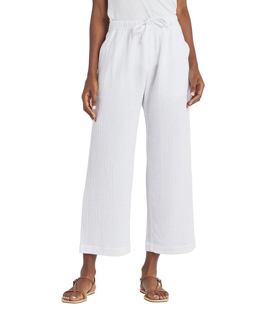 Splendid Adele Drawstring Gauze Cropped Relaxed Wide Leg Pants Product Image