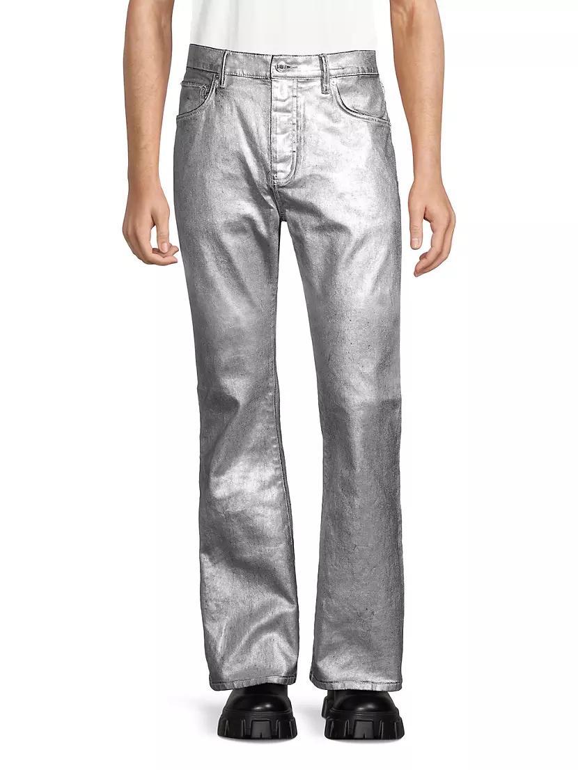 Metallic Coated Stretch Jeans Product Image