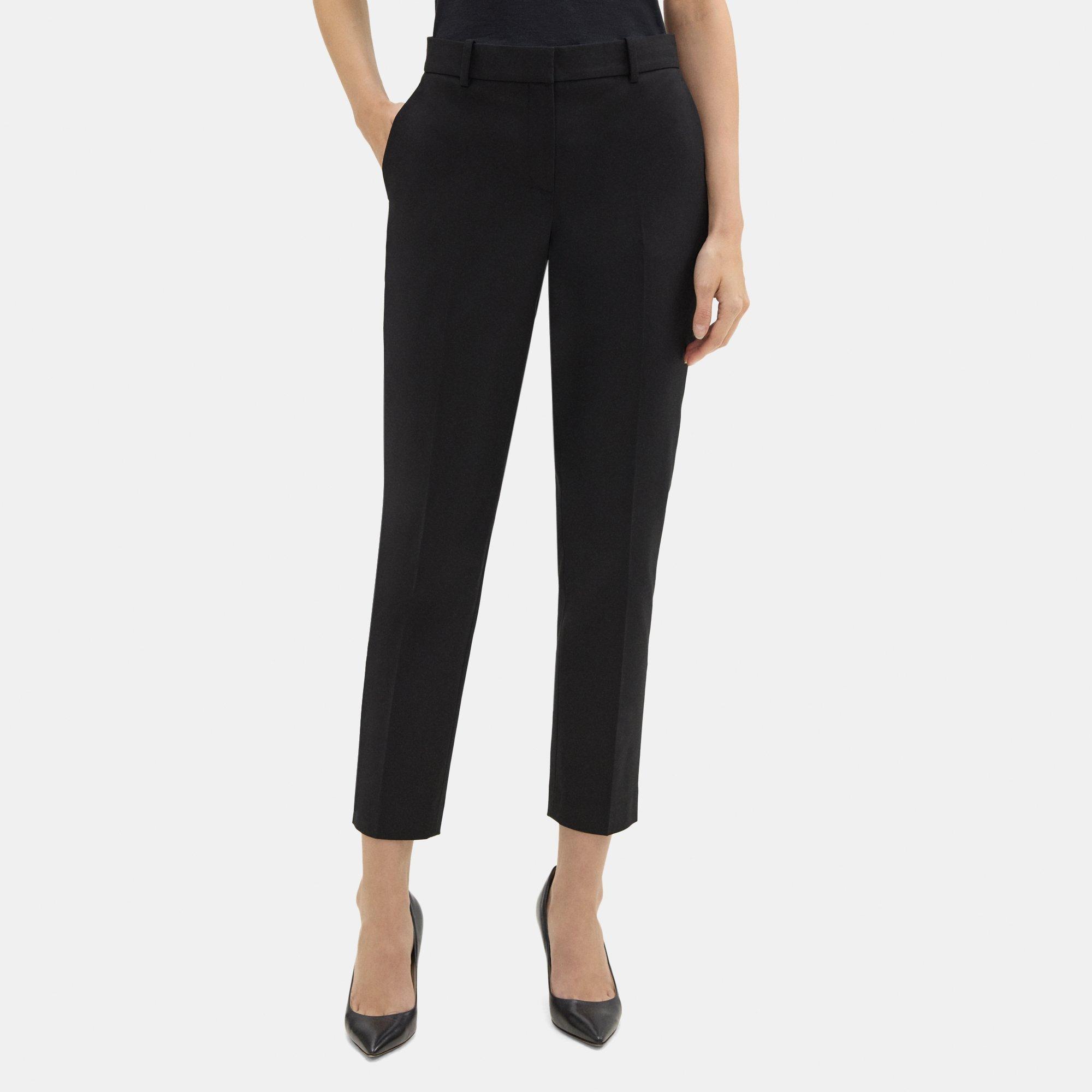 Cotton-Blend Twill Classic Crop Pant | Theory Outlet Product Image