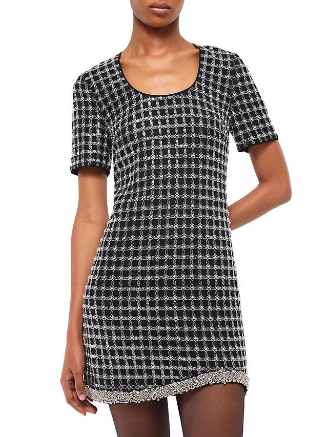 Womens Vivalie Embellished Grid Minidress Product Image