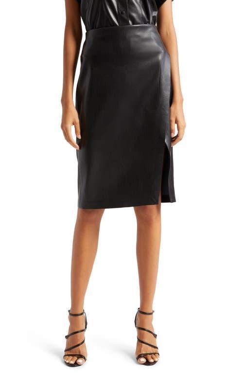 Alice + Olivia Siobhan Faux Leather Skirt Product Image