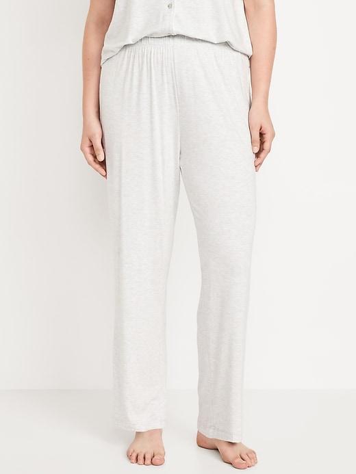 Mid-Rise Knit Jersey Pajama Pant Product Image