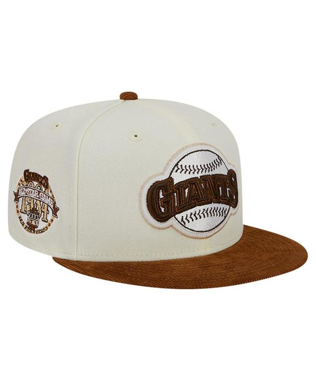 New Era Mens Cream San Francisco Giants Chrome Corduroy Visor 59FIFTY Fitted Hat Product Image