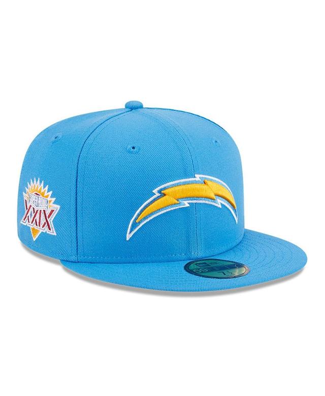 Mens New Era Powder Blue Los Angeles Chargers Main Patch 59FIFTY Fitted Hat Product Image