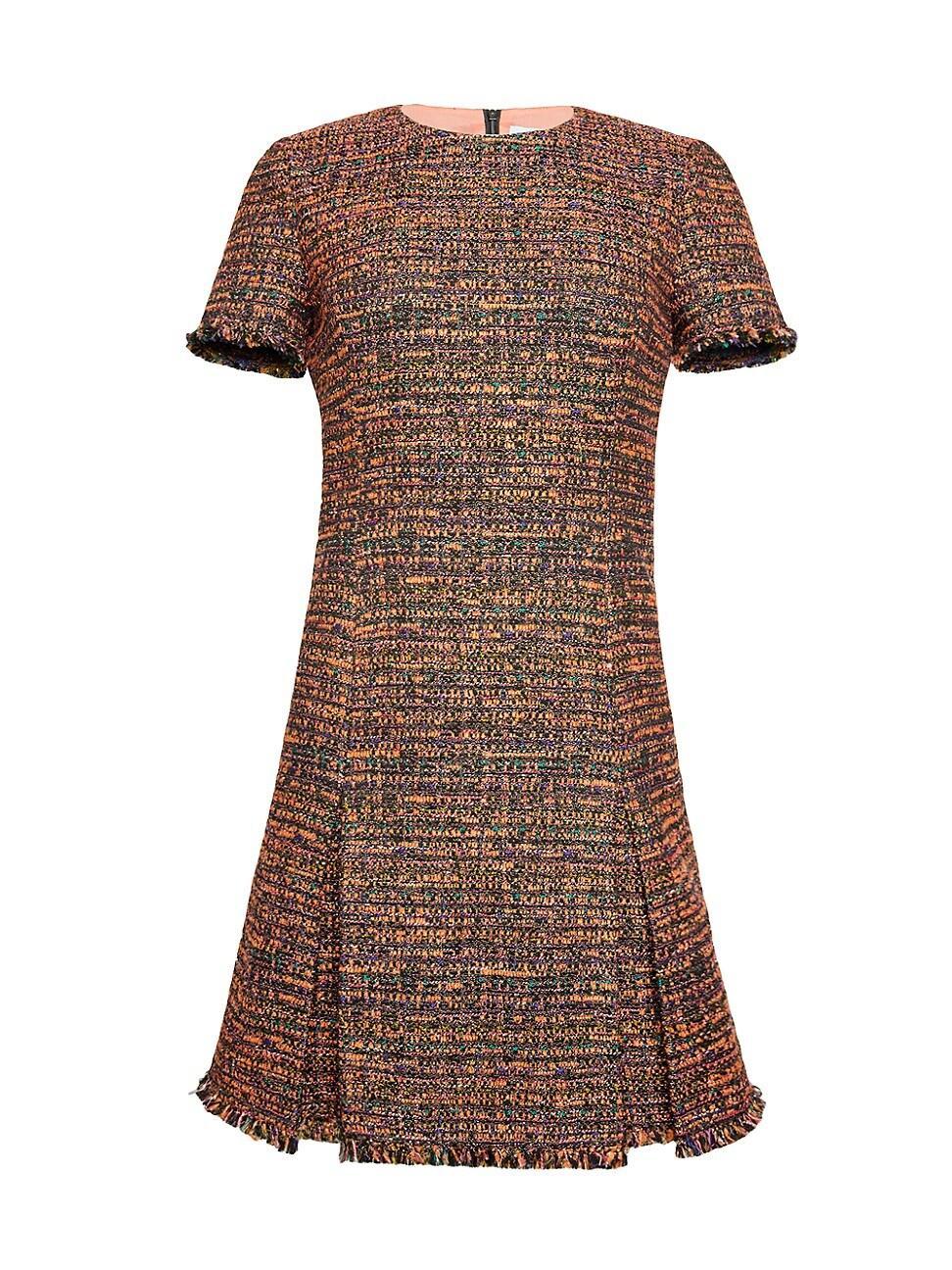 Womens Cotton-Blend Tweed A-Line Shift Midi-Dress Product Image