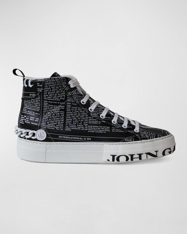 Mens Gazette High-Top Leather Chain Sneakers Product Image