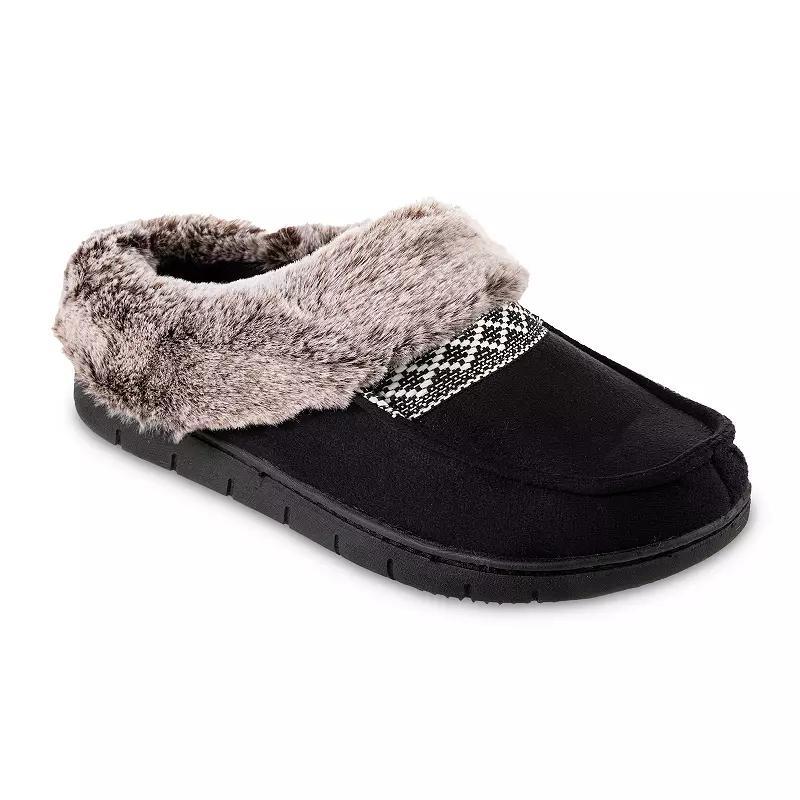 isotoner Faux-Fur Womens Memory Foam Comfort Hoodback Slippers Product Image