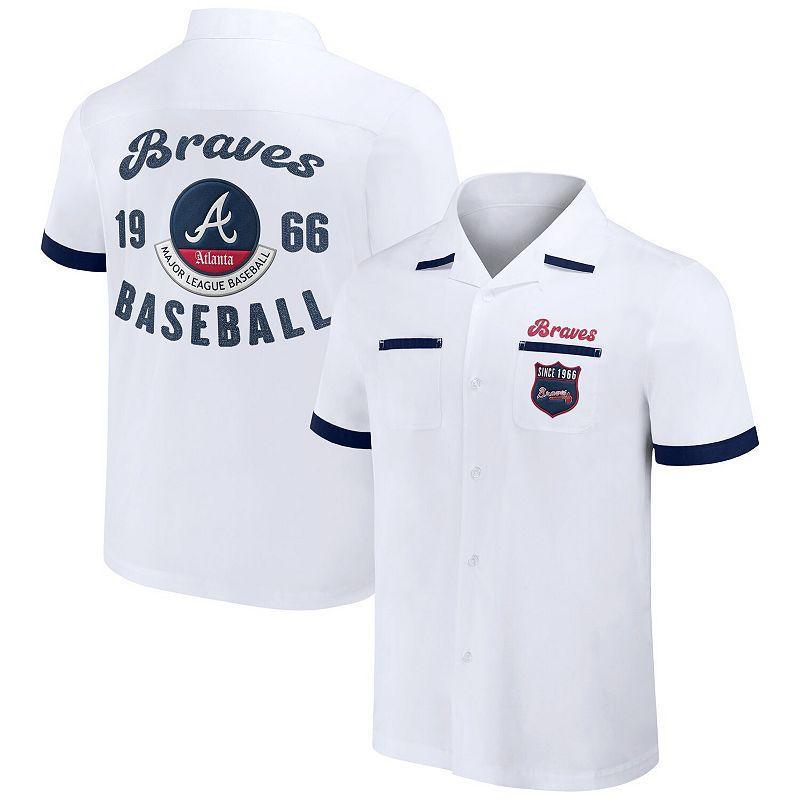 Mens Darius Rucker Collection by Fanatics White Atlanta Braves Bowling Button-Up Shirt Product Image