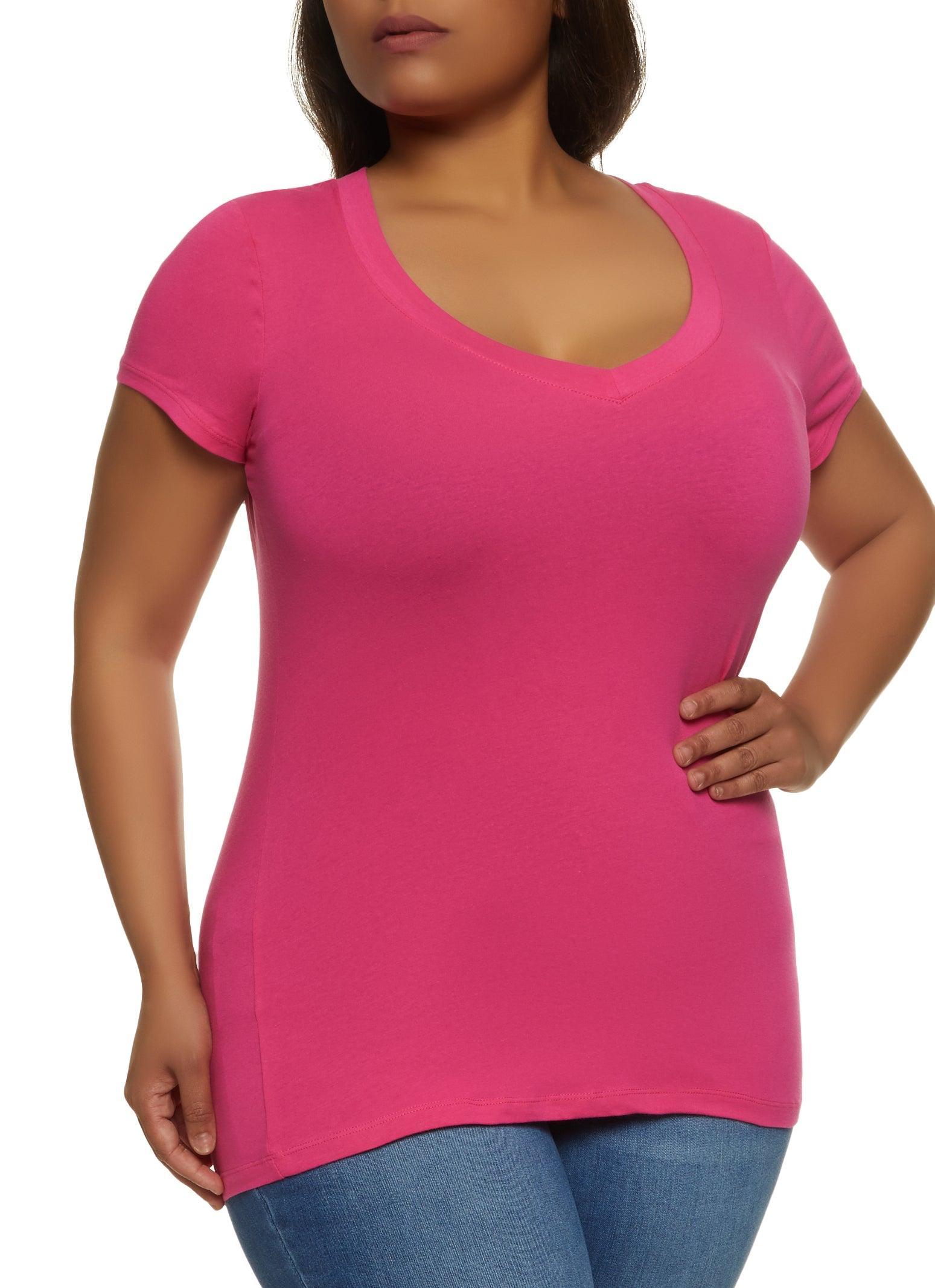 Womens Plus Size V Neck Tee Product Image