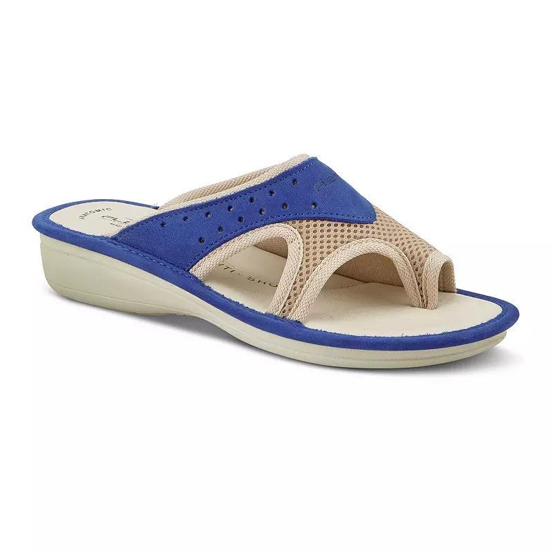 Flexus by Spring Step Pascalle Womens Slide Sandals Blue Blue Product Image