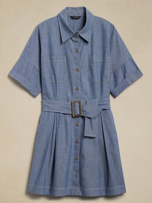 Chambray Mini Shirtdress Product Image