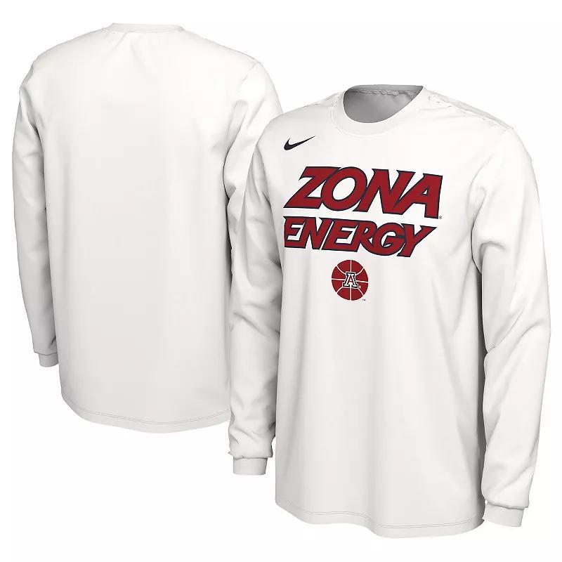 Mens Nike White Arizona Wildcats 2024 On Court Bench Long Sleeve T-shirt Product Image