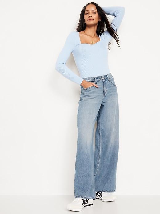 Mid-Rise Baggy Wide-Leg Jeans Product Image