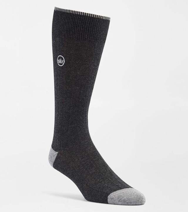 Peter Millar Mens Solid Rib Crew Sock | Color: Charcoal | Size: OS Product Image