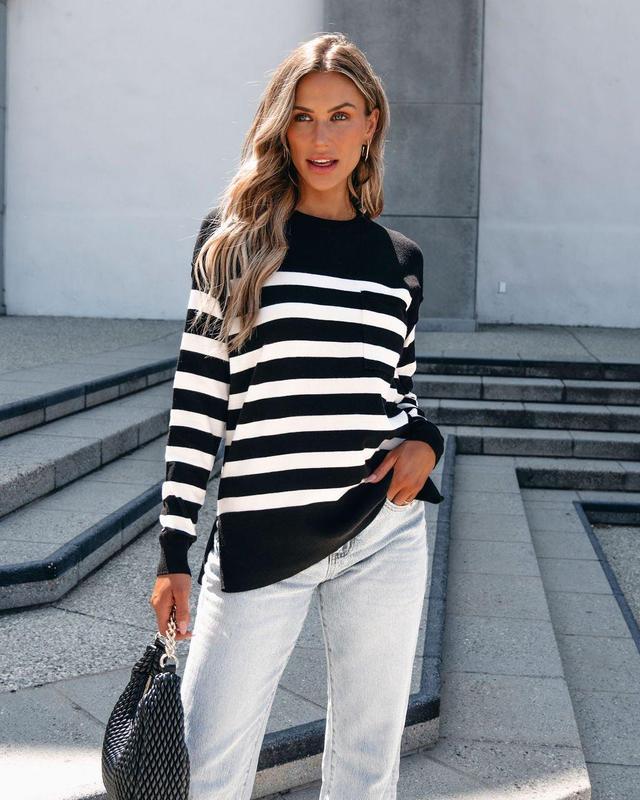 Black Striped Long Sleeve Sweater - FINAL SALE Product Image