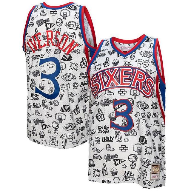 Mens Mitchell & Ness Allen Iverson White Philadelphia 76ers 1996/97 Swingman Jersey Product Image