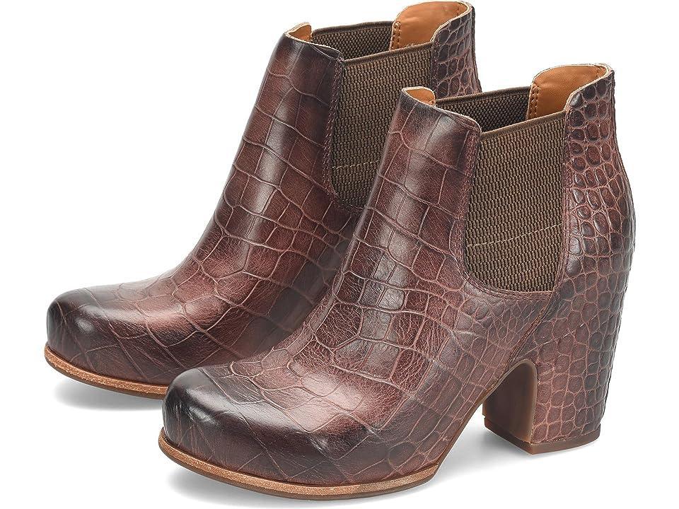 Kork-Ease Shirome Crocodile Embossed Leather Booties Product Image