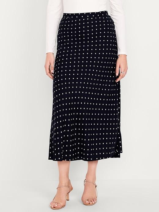 Crepe A-Line Midi Skirt Product Image