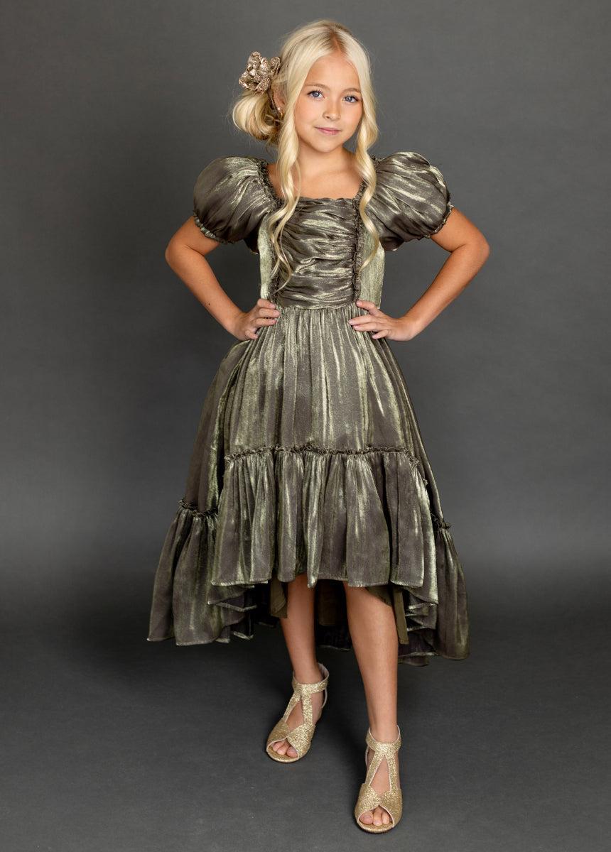 Mathilda Petticoat Dress in Bronze Iridescent Product Image