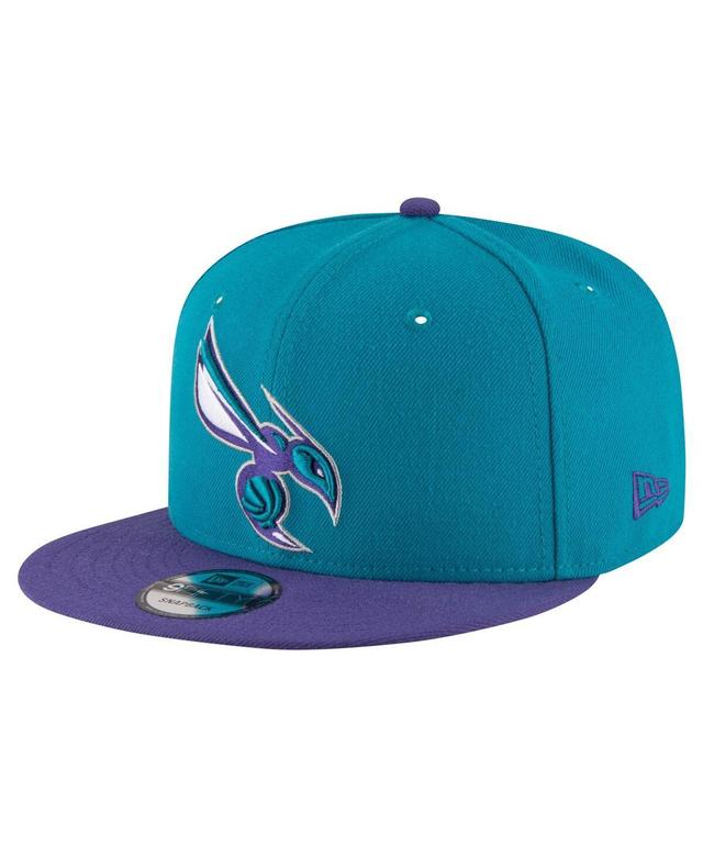 Mens New Era Teal Charlotte Hornets Official Team Color 2Tone 9FIFTY Snapback Hat - Teal Product Image