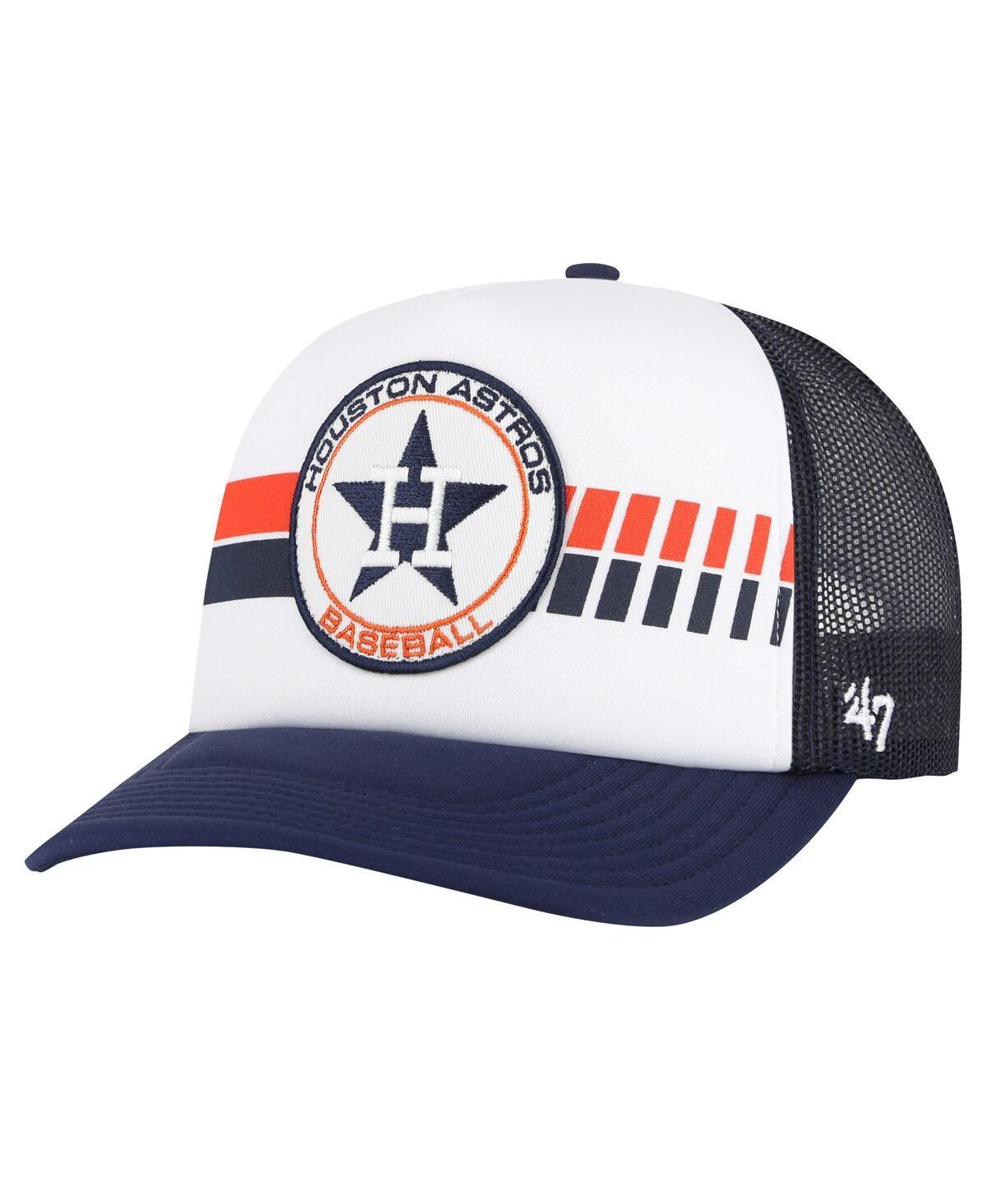 Mens 47 White Houston Astros Cooperstown Collection Wax Pack Express Trucker Adjustable Hat, Blue Product Image