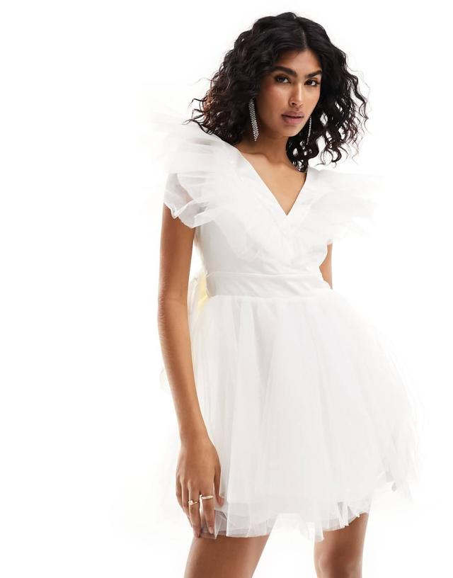 Ever New Bridal tulle mini dress in ivory Product Image