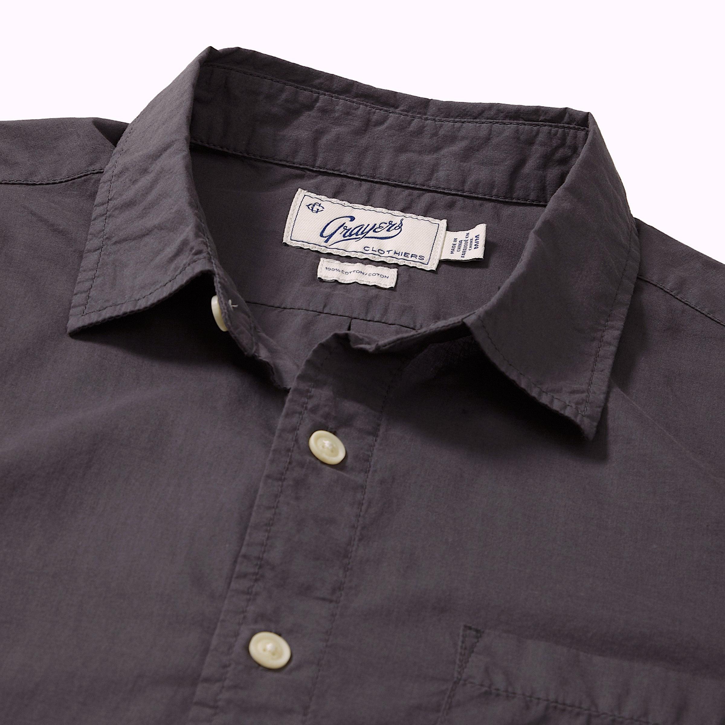 Portofino Featherweight Poplin Short Sleeve Shirt - Forged Iron Product Image