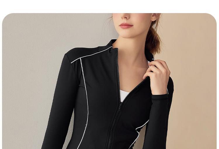 Striped Zip Sports Jacket Product Image