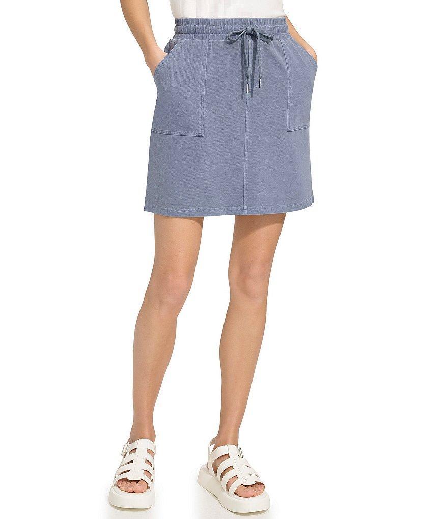 Andrew Marc Sport Washed Twill High Waisted Skirt Product Image