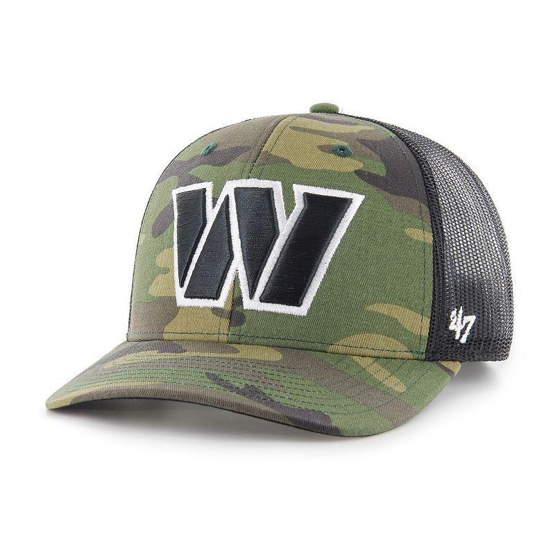 Mens 47 Camo/Black Washington Commanders Trucker Adjustable Hat Product Image