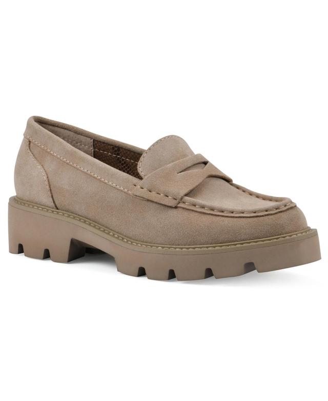 White Mountain Womens Gunner Lug Sole Loafers - Wine Product Image