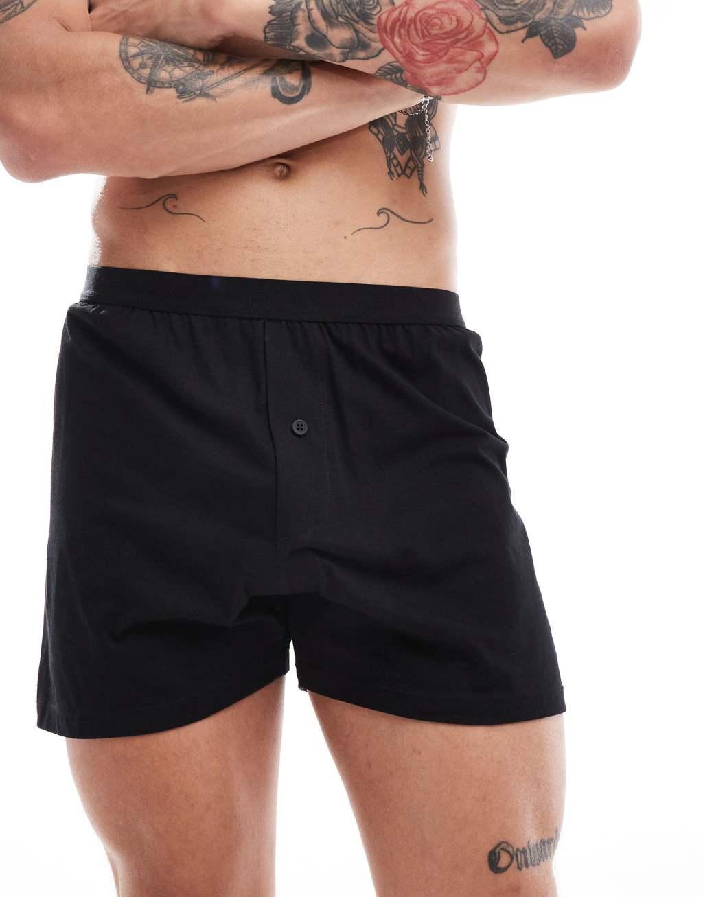 ASOS DESIGN 2 pack boxers in black Product Image