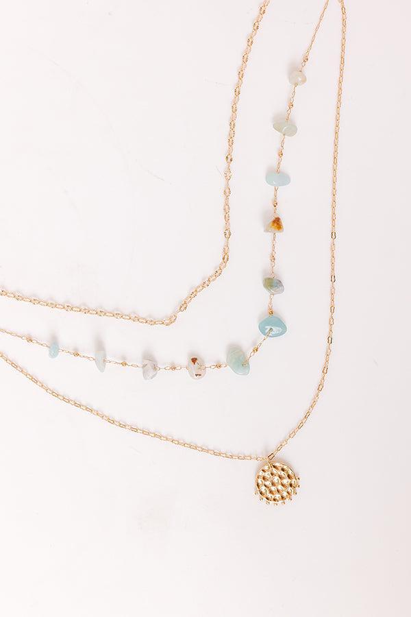 Boho Brunch Layered Necklace in Mint Product Image