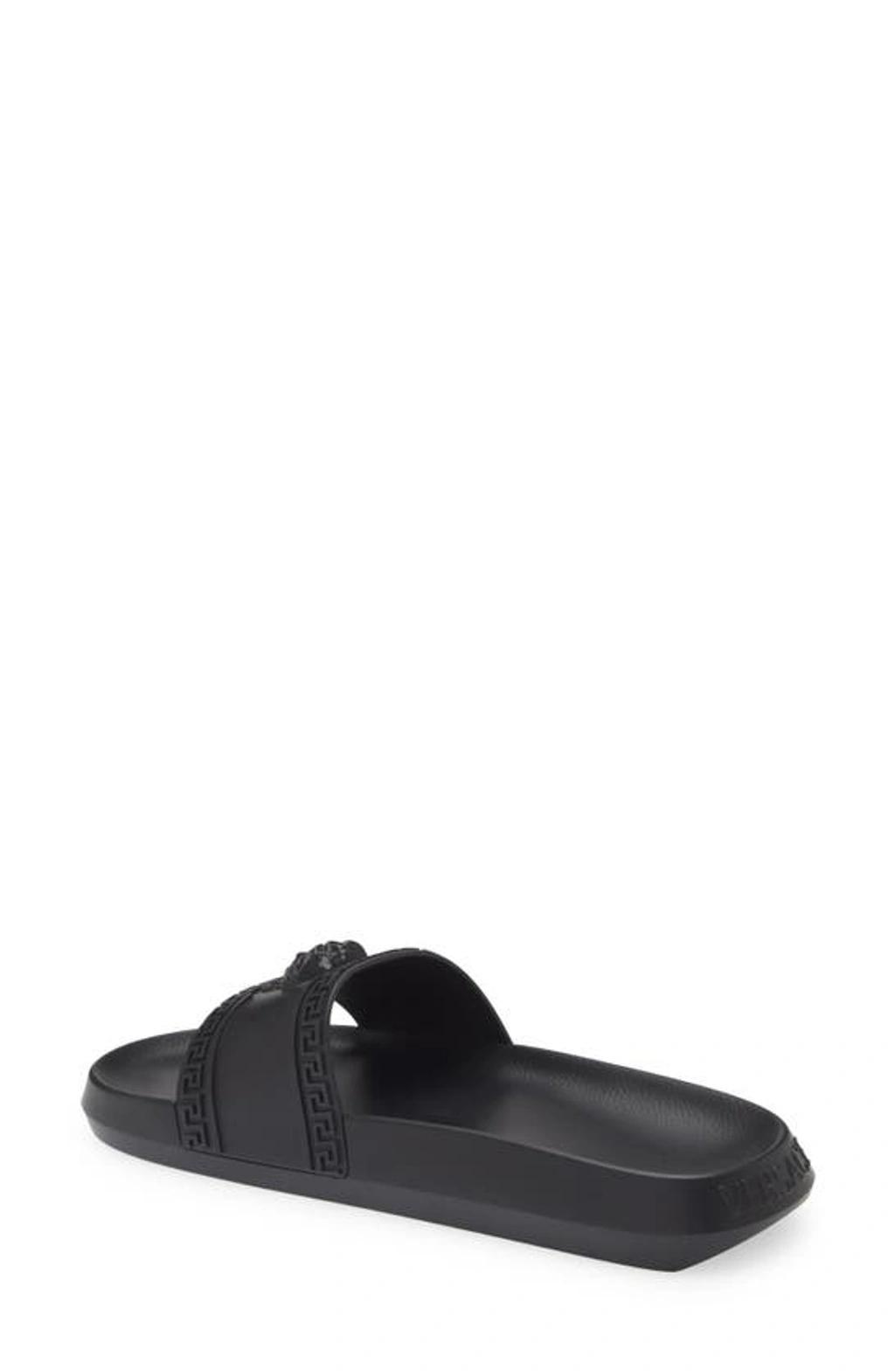 VERSACE Palazzo Pool Sliders In Black Product Image