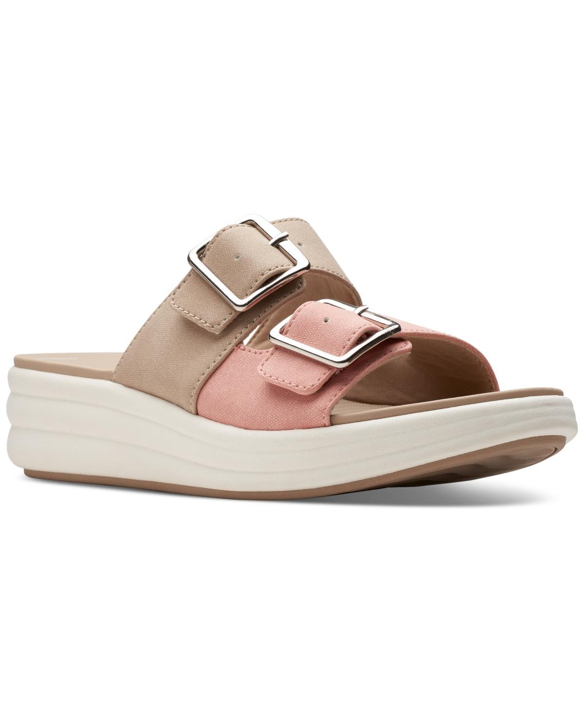 Clarks Womens Drift Buckle Slip-On Slide Wedge Sandals Product Image