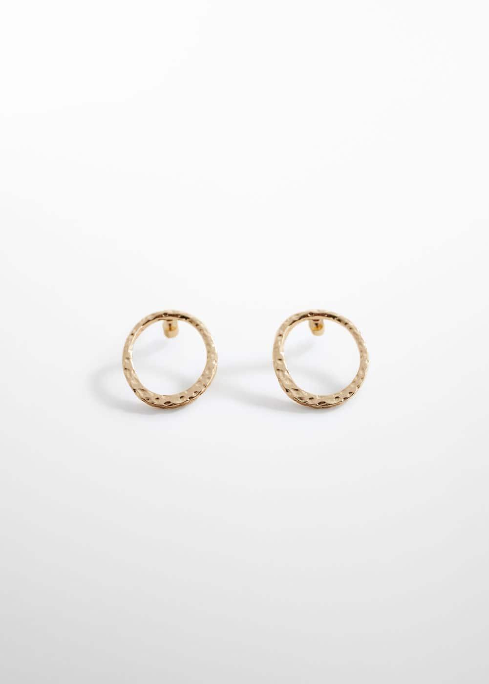 MANGO - Textured hoop earrings - One size - Women Product Image