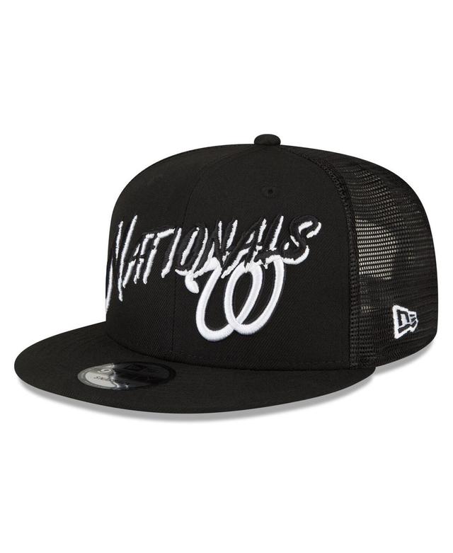 Mens New Era Black Washington Nationals Street Trucker 9FIFTY Snapback Hat Product Image