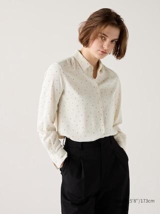 Womens Rayon Blouse Printed Off White 2XS UNIQLO US Product Image