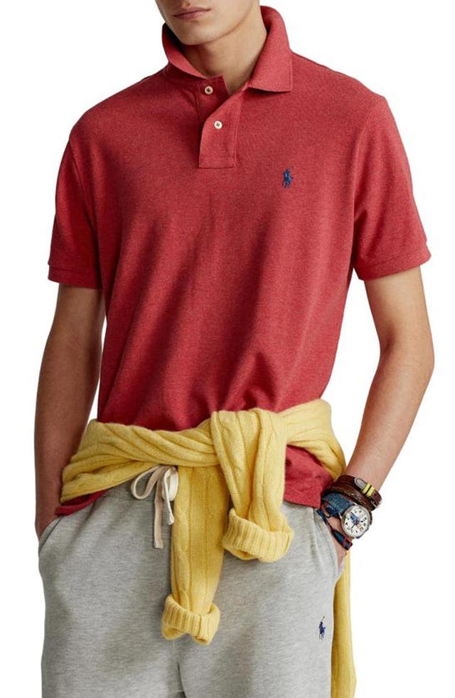 Classic Fit Cotton Polo In Ruby Heather Product Image